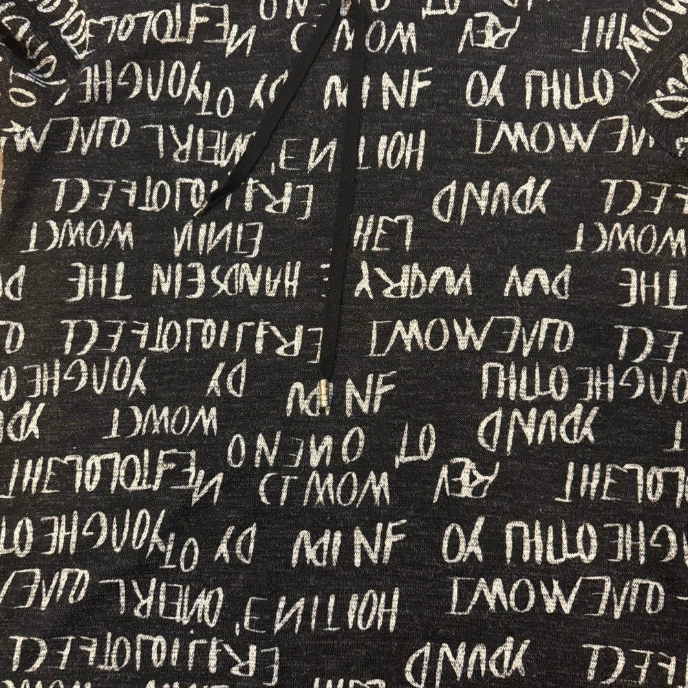 SCAPA Lauren Perre Black White Word Graphic Turtleneck Sweatshirt Womens Size S - Picture 7 of 10